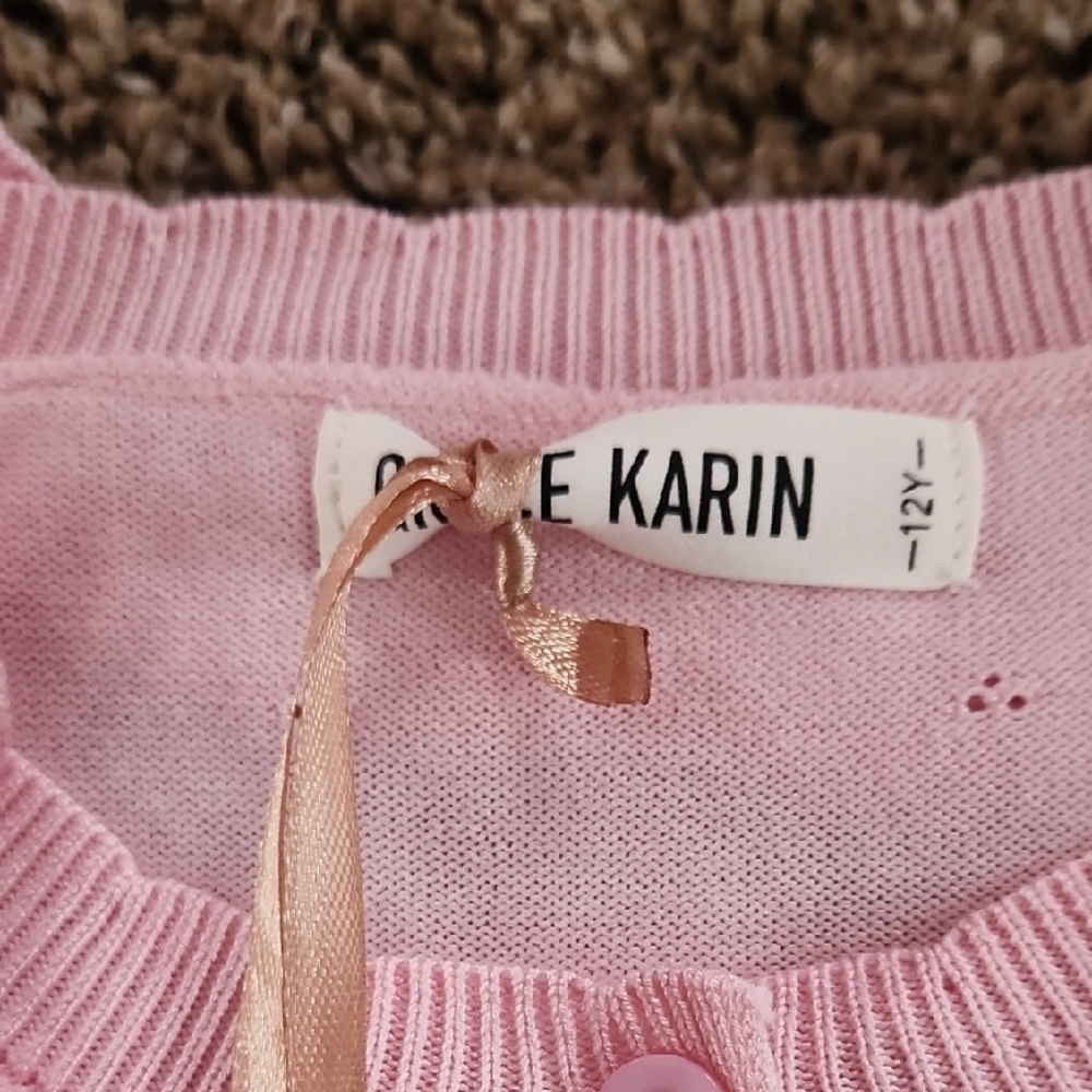Grace Karin Light Pink Ruffled Cardigan - Picture 2 of 7
